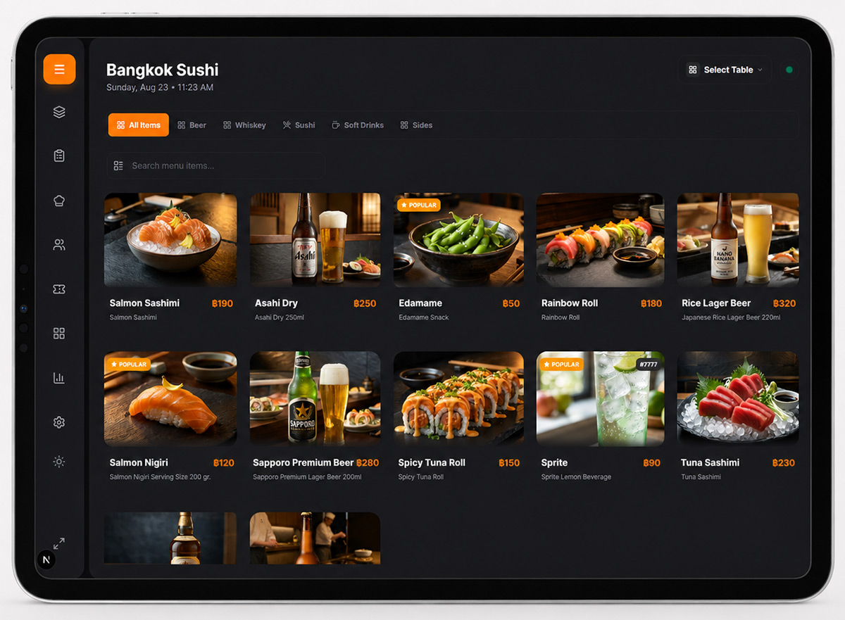 Japanese Sushi Restaurant Cloud Pos System Thailand
